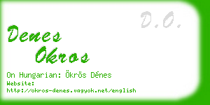denes okros business card